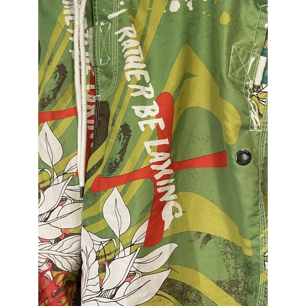 Flow Society Lacrosse shorts mens Size Large Vibrant Green Board Shorts